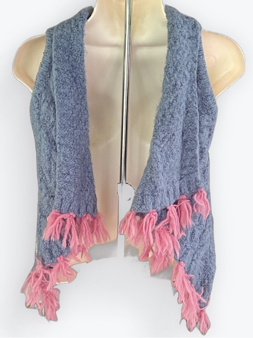 Matilda Jane Pink Tassel Blue Cardigan Sweater Vest Make Believe Mirror Image~10